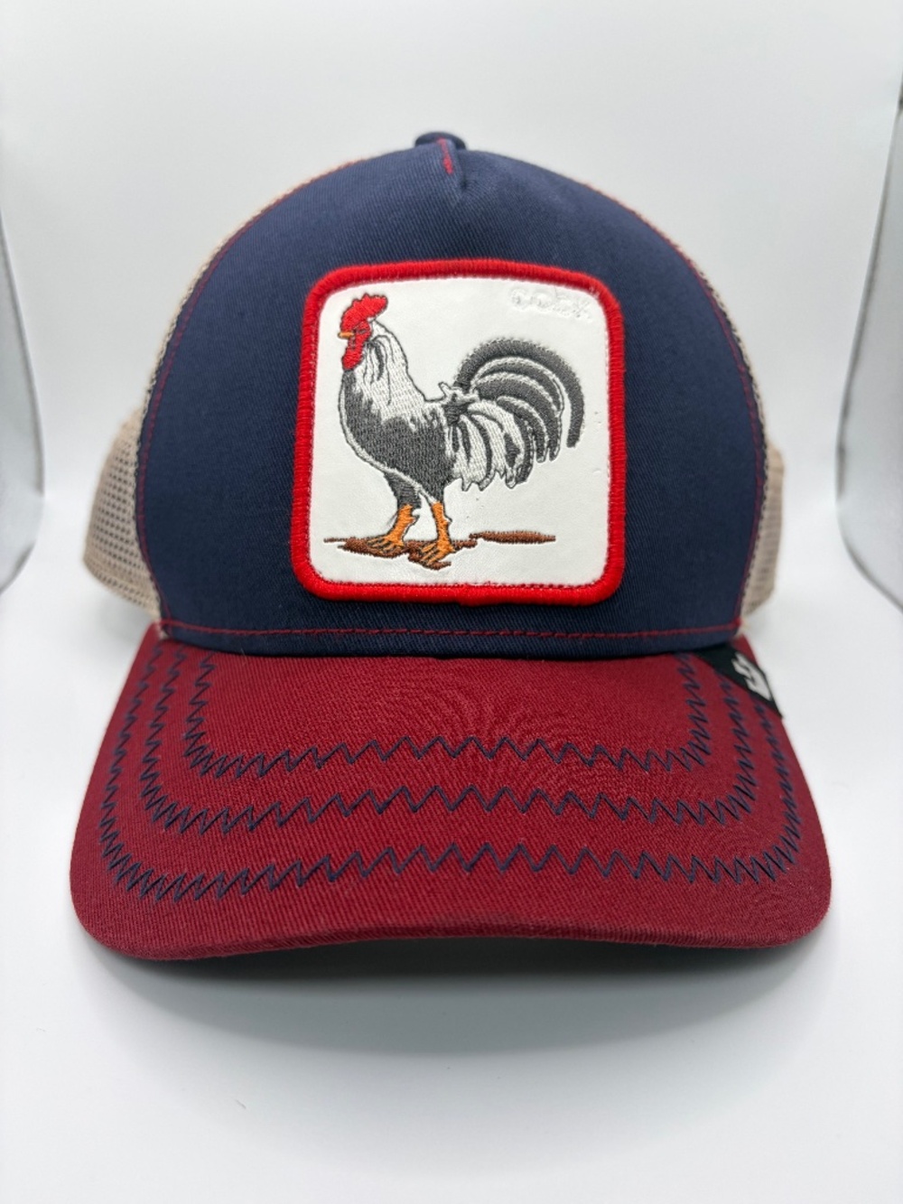 Goorin Bros The Farm The C**k Black Trucker Hat Navy All American Rooster Cap